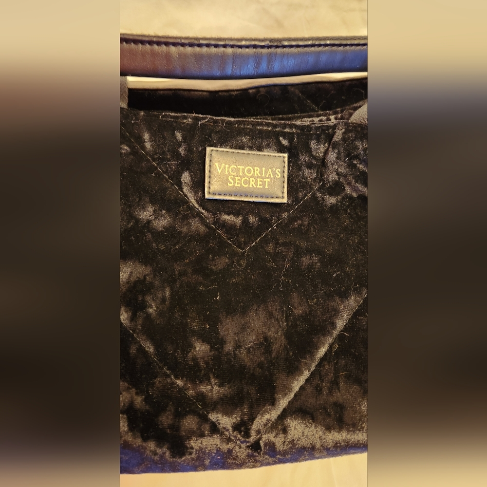Victoria Secret Black Velvet Tote Bad